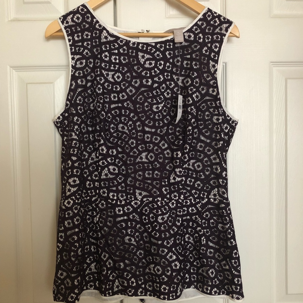 Plum lace Peplum style Banana Republic top